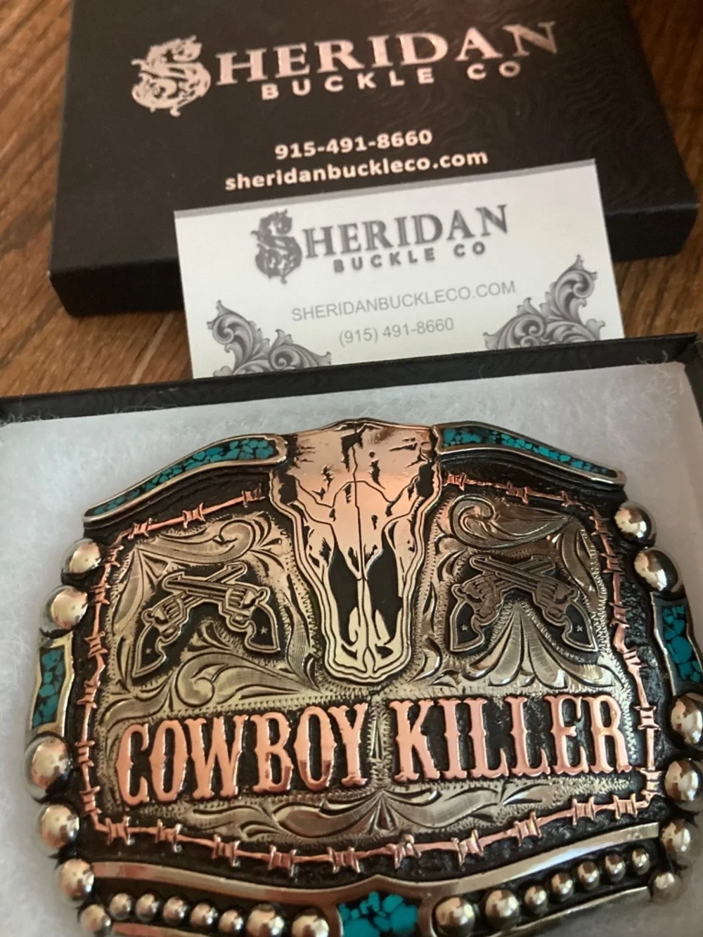 Sheridan Cowboy Killer Belt Buckle